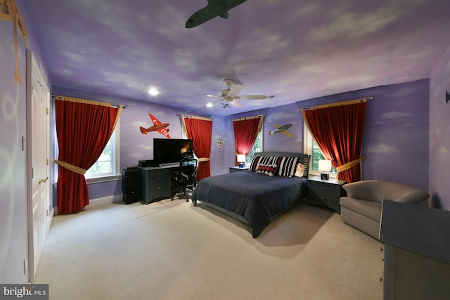 1389 Lamplighter Cir, Gwynedd, PA 19436 - carpeted bedroom with multiple windows and ceiling fan