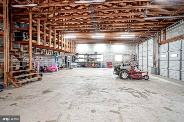 view of garage