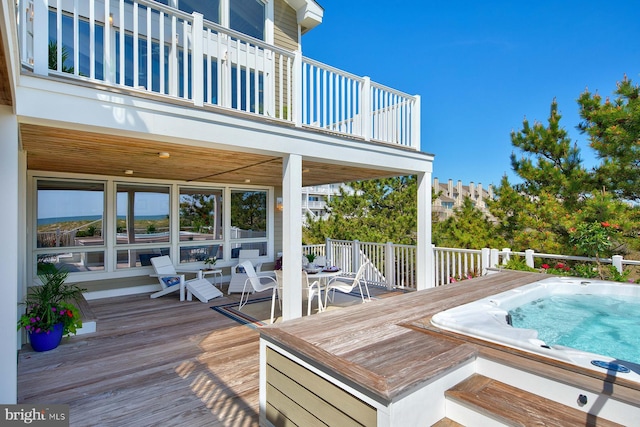 40113 Owens Ct, Fenwick Island, DE 19944 - deck with hot tub deck surround and outdoor dining space