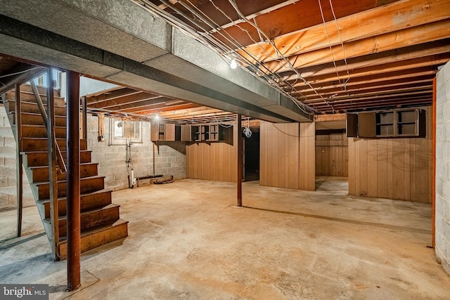below grade area featuring stairway
