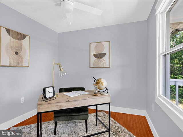 1990 Kate Dr, Port Republic, MD 20676 - office with baseboards, healthy amount of natural light, and a ceiling fan