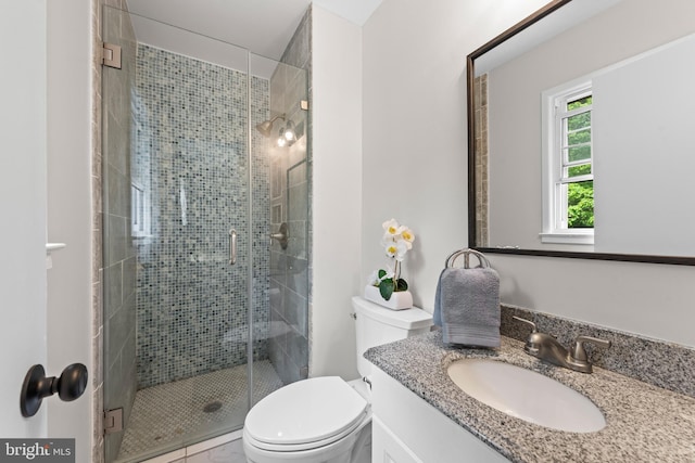 9518 Center St, Vienna, VA 22181 - bathroom with toilet, vanity, and a stall shower
