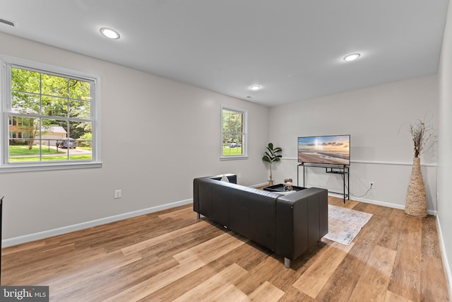 9518 Center St, Vienna, VA 22181 - office featuring light wood-style flooring, baseboards, and recessed lighting