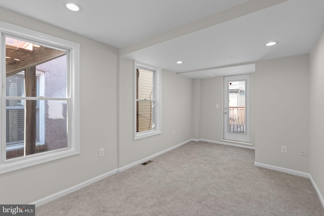 722 S Clinton St, Baltimore, MD 21224 - empty room with carpet flooring, baseboards, and recessed lighting