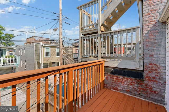 722 S Clinton St, Baltimore, MD 21224 - wooden deck with stairway