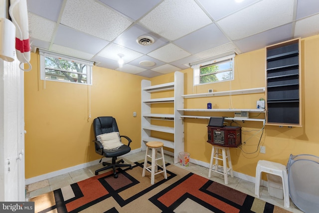 7703 Huron Dr, Gainesville, VA 20155 - office featuring baseboards and a drop ceiling