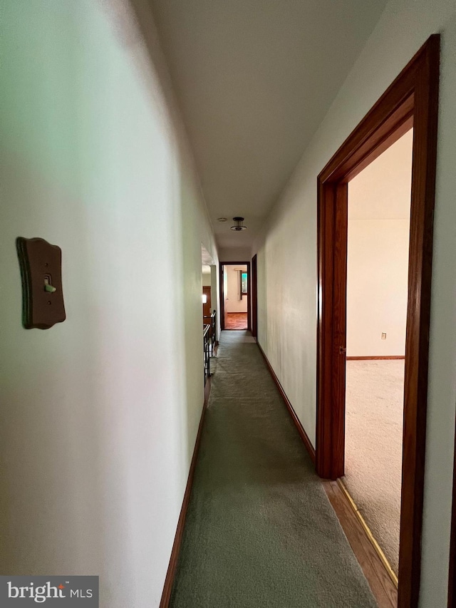 1228 Spruce St, Ashland, PA 17921 - hallway featuring baseboards and dark carpet
