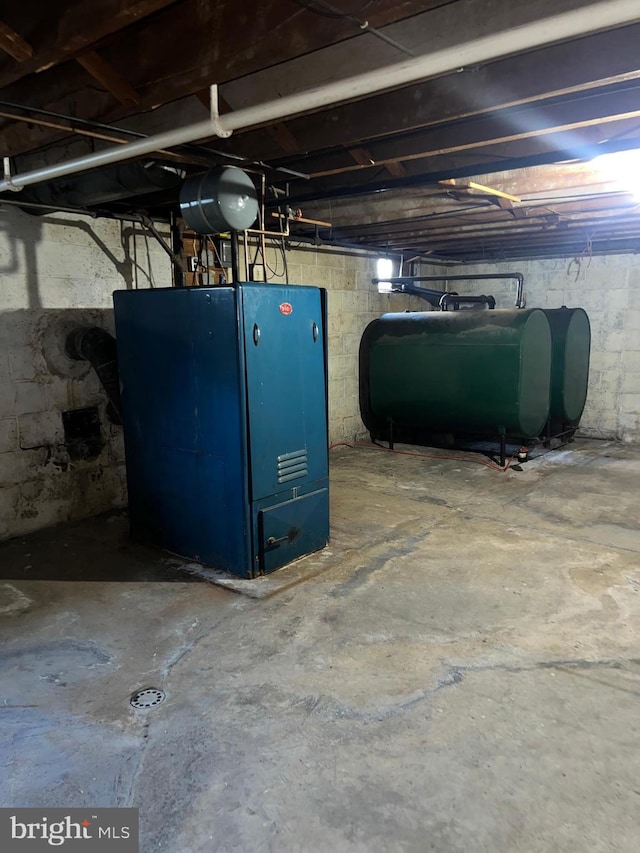 1228 Spruce St, Ashland, PA 17921 - unfinished below grade area featuring heating fuel