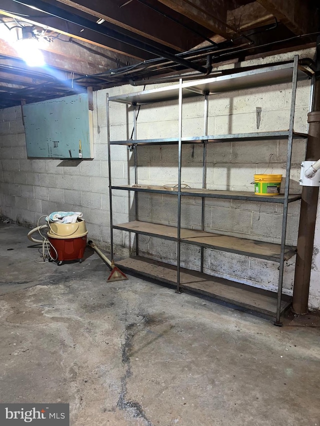 1228 Spruce St, Ashland, PA 17921 - unfinished basement with concrete block wall