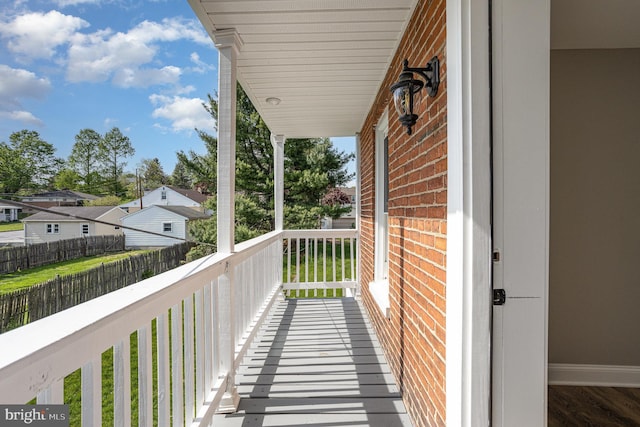 balcony with a residential view