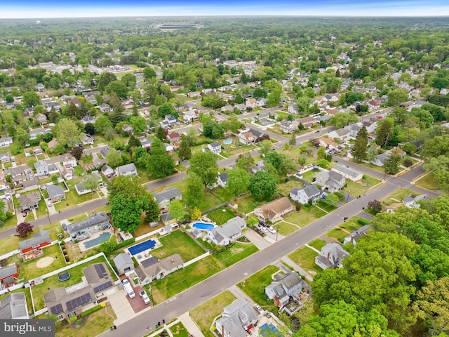drone / aerial view with a residential view