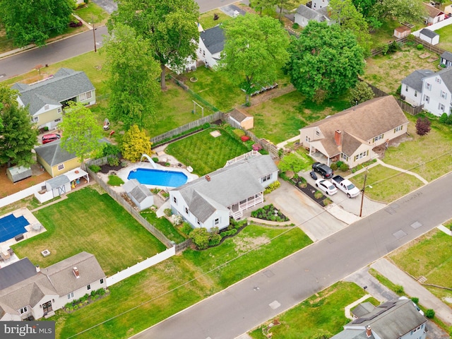 bird's eye view featuring a residential view