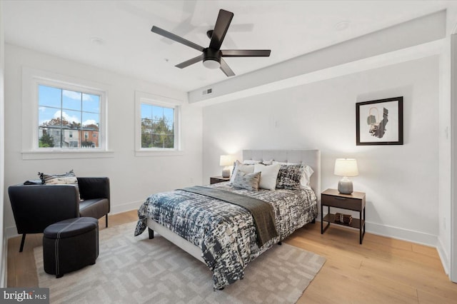 128 E Sharpnack St, Philadelphia, PA 19119 - bedroom with light wood-style floors, baseboards, and ceiling fan
