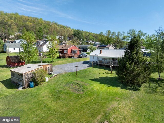 drone / aerial view with a residential view