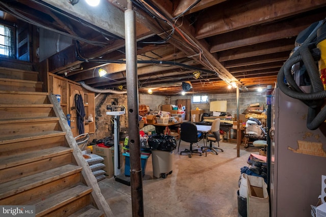 basement with stairway