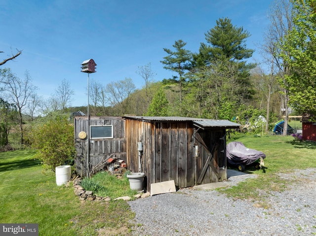 view of shed