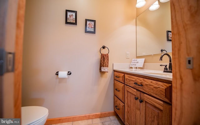 97 Heverly Ln, Beech Creek, PA 16822 - bathroom with toilet, baseboards, tile patterned floors, and vanity