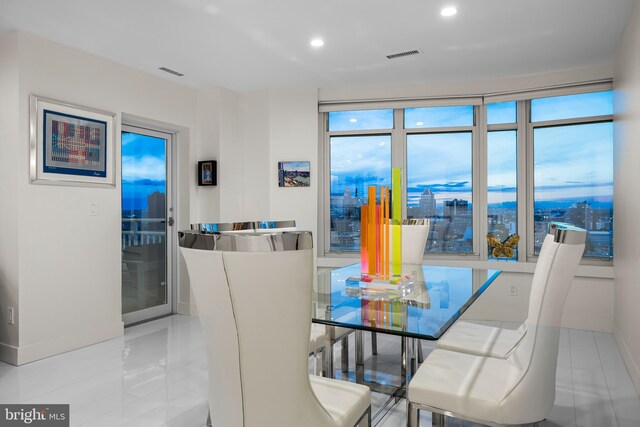 100 Harborview Dr Unit 2107, Baltimore, MD 21230 - tiled dining room featuring baseboards and recessed lighting