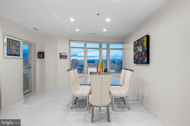 100 Harborview Dr Unit 2107, Baltimore, MD 21230 - dining space featuring recessed lighting, baseboards, and tile patterned flooring