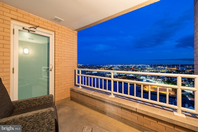 100 Harborview Dr Unit 2107, Baltimore, MD 21230 - balcony at night featuring a view of city lights