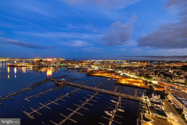 100 Harborview Dr Unit 2107, Baltimore, MD 21230 - aerial view at dusk of view of marina and a water view