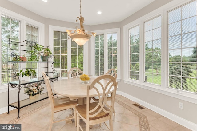 13457 Charolais Ct, Highland, MD 20777 - sunroom / solarium with baseboards, healthy amount of natural light, recessed lighting, tile patterned flooring, and inlaid floor details