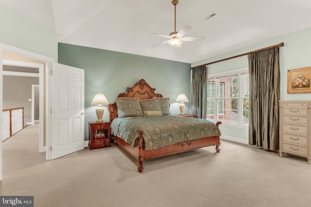 13457 Charolais Ct, Highland, MD 20777 - bedroom with light carpet, baseboards, and a ceiling fan