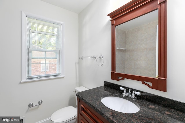 bathroom with toilet and vanity