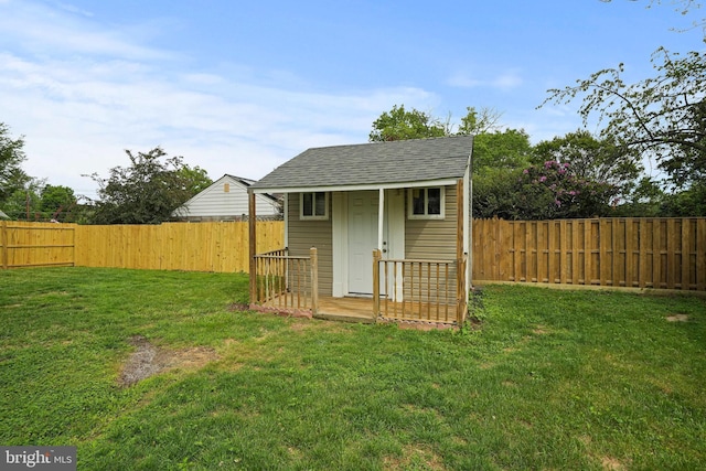view of shed