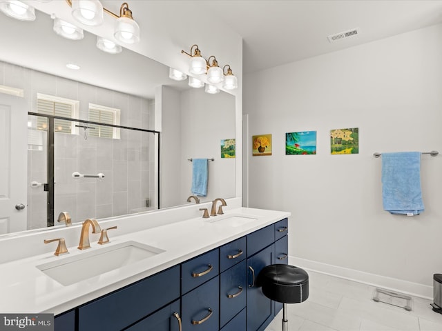 32019 Carlisle Ct, Frankford, DE 19945 - full bath featuring baseboards, double vanity, and a tile shower