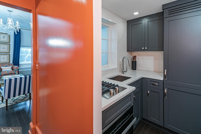 44 Nassau St Unit A, Princeton, NJ 08542 - kitchen with a sink, recessed lighting, oven, light countertops, and stainless steel gas cooktop