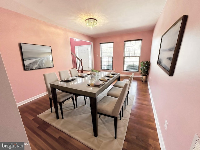 2 Raydan Way N, East, MD 21901 - dining area featuring baseboards, wood finished floors, and a chandelier