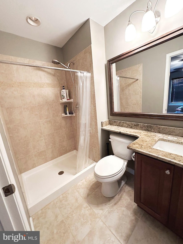 2 Raydan Way N, East, MD 21901 - bathroom featuring a stall shower, vanity, toilet, and tile patterned flooring