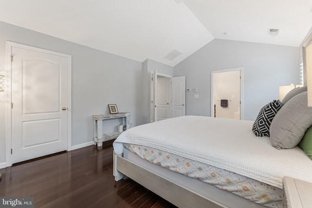 19599 Aspendale Sq, Ashburn, VA 20147 - bedroom with wood finished floors, vaulted ceiling, and baseboards