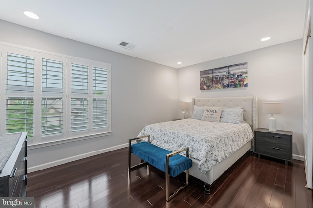 19599 Aspendale Sq, Ashburn, VA 20147 - bedroom with baseboards, dark wood-style floors, and recessed lighting