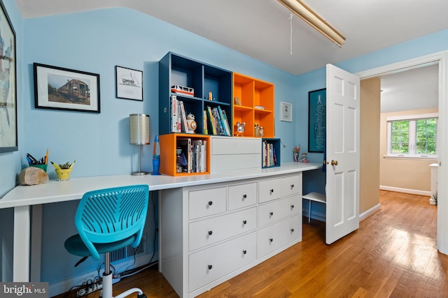 3210 Old Dominion Blvd, Alexandria, VA 22305 - office area with light wood-type flooring, built in study area, and baseboards
