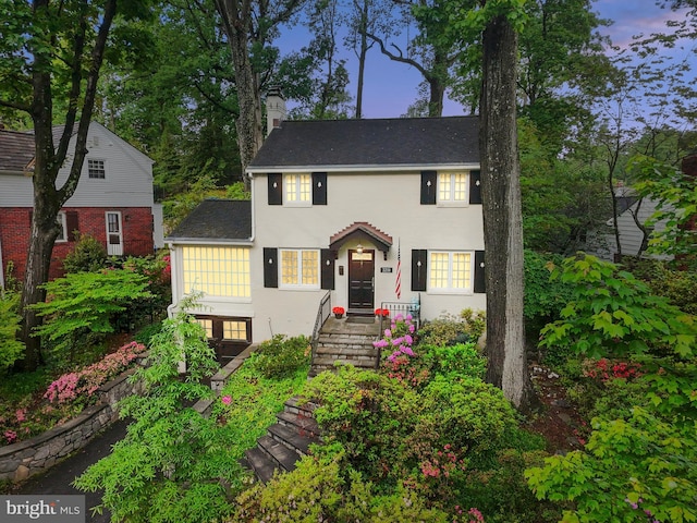 3210 Old Dominion Blvd, Alexandria, VA 22305 - view of front of property with a chimney and stucco siding
