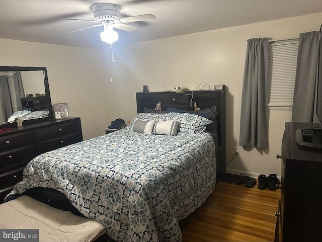 307 Congress Dr, Gibbstown, NJ 08027 - bedroom with wood finished floors, baseboards, and a ceiling fan