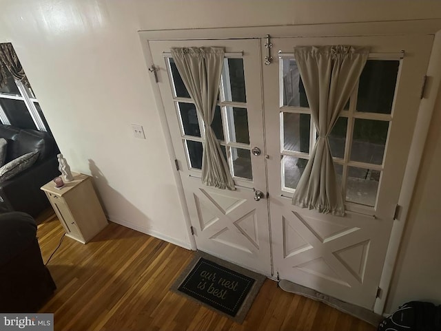 307 Congress Dr, Gibbstown, NJ 08027 - doorway to outside with wood finished floors and baseboards