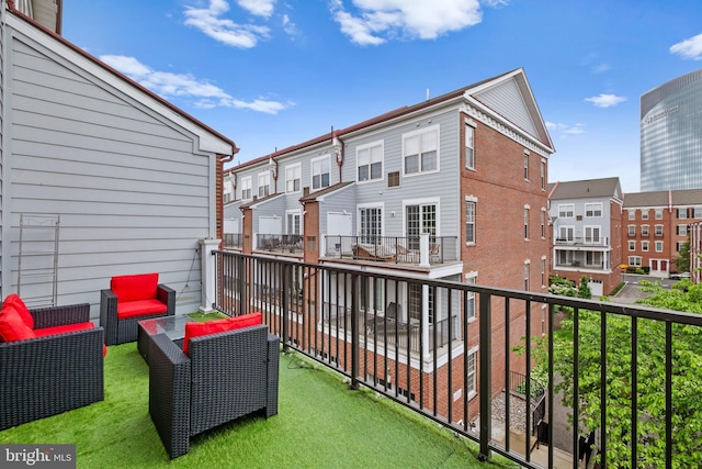 balcony with an outdoor hangout area