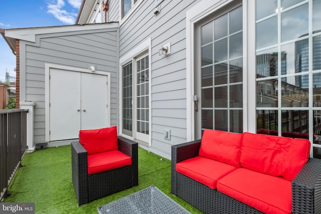 view of patio featuring an outdoor living space