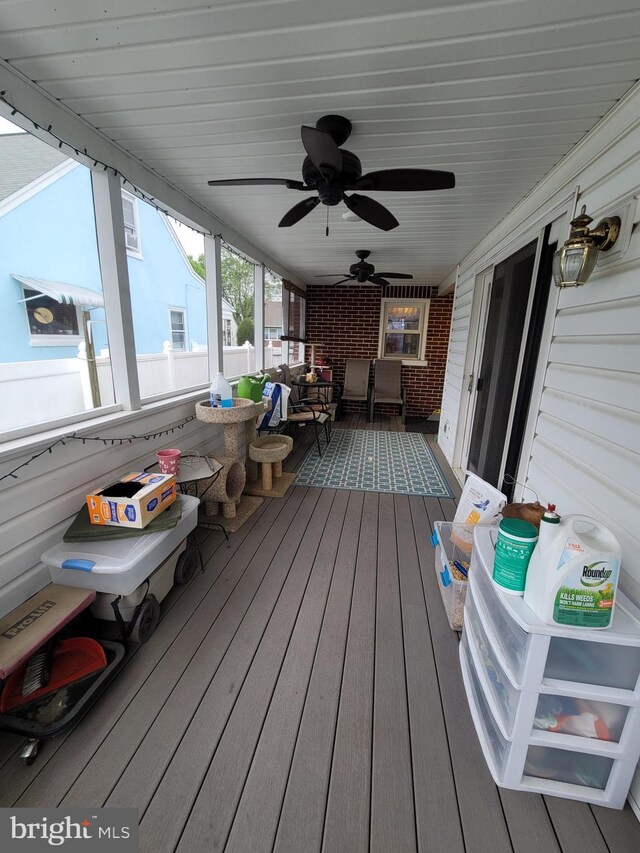 70 W Hamlin Ave, Telford, PA 18969 - wooden deck featuring ceiling fan