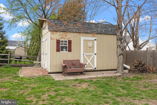 view of shed