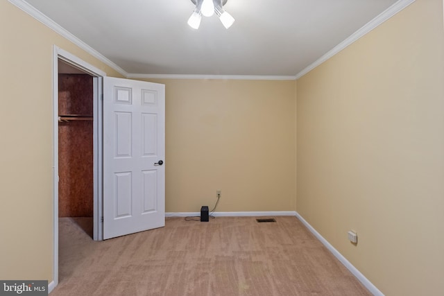 256 Frontier Trl, Lusby, MD 20657 - unfurnished bedroom featuring light colored carpet, ornamental molding, and baseboards