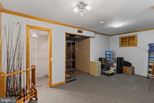 256 Frontier Trl, Lusby, MD 20657 - finished basement featuring carpet flooring and ornamental molding