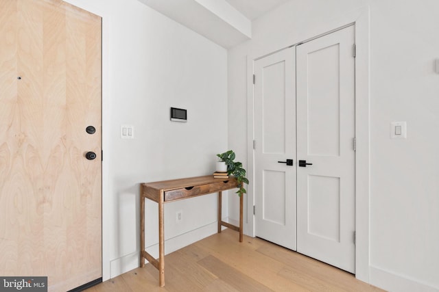 entrance foyer with light wood-style flooring