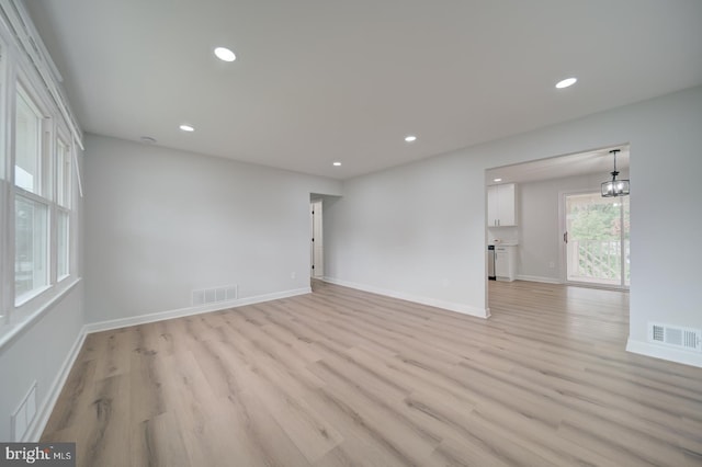 6802 Elbrook Rd, Lanham, MD 20706 - spare room featuring visible vents, light wood-style flooring, and recessed lighting