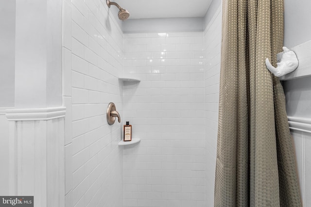 bathroom view of a tile shower
