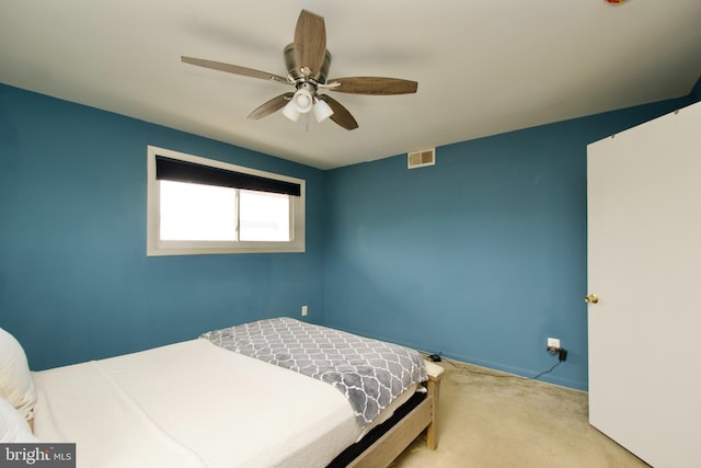 2845 Denver St SE Unit 204, Washington, DC 20020 - bedroom with ceiling fan, visible vents, and carpet