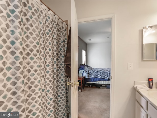 104 Panmure, Stephens City, VA 22655 - ensuite bathroom with curtained shower and vanity